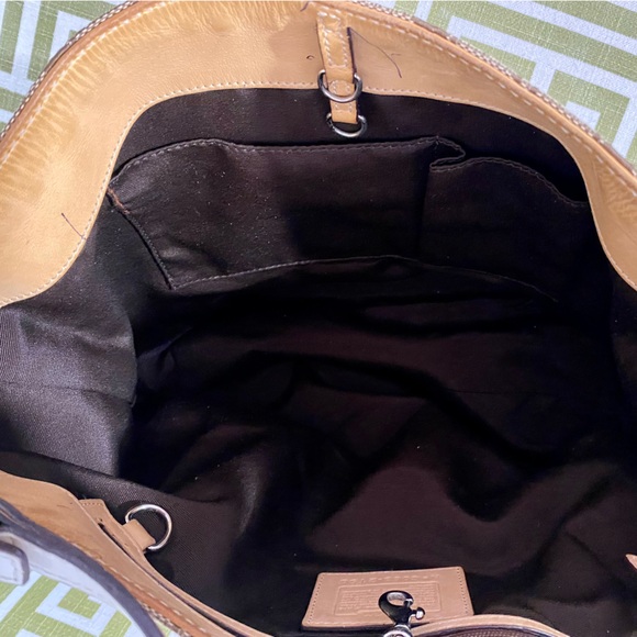 SOLD! COACH Signature Brown Jacquard Leather Bag & Turnlock Slim Envelope Wallet - Picture 13 of 15